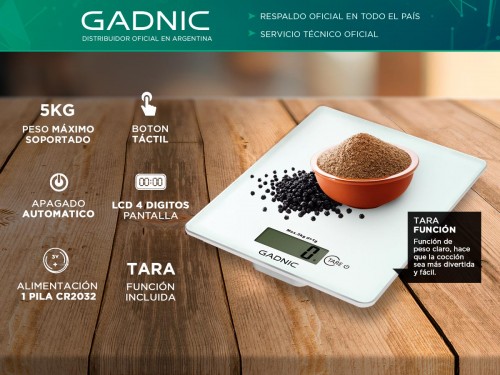 Balanza De Cocina Gadnic G06 1GR a 5KG Digital Electronica