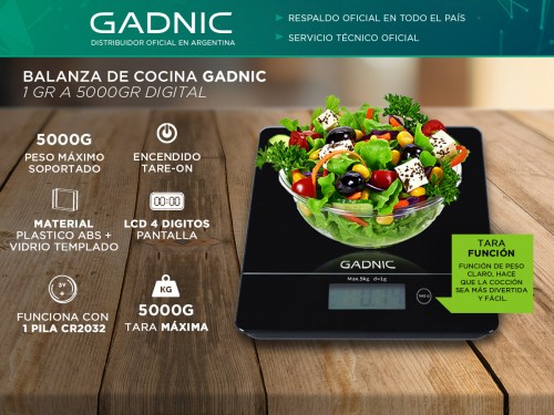 Balanza De Cocina Gadnic G04 1gr. a 5000gr.g Digital Electro