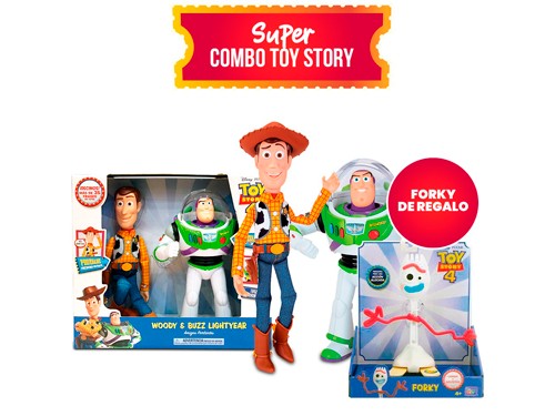 Combo Toy Story Buzz y Woody Interactivos + Forky De Regalo originales