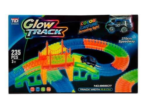 Pista Luminosa Brilla Glow Track 235 Piezas con Auto luces led