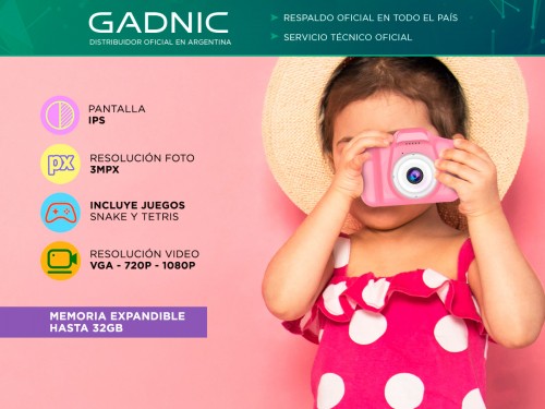 Cámara de Fotos Gadnic CK32 Digital Para Niños Función Selfi