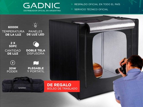 Caja De Luz Para Fotografía Profesional Portátil Gadnic 50 x 50 + Bols