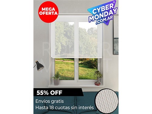 CORTINA ROLLER DOBLE BLACKOUT Y SCREEN 5% BLANCO 2,00 X 2,20