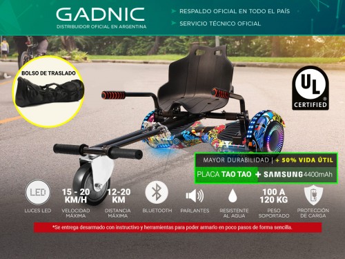 Patineta Eléctrica Gadnic + Karting Kit Go Kart Hasta 120kg 