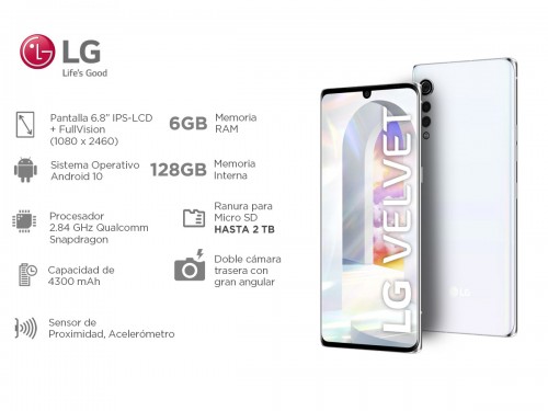 Celular LG Velvet 128Gb 6Gb Ram 6,8 FHD Snapdragon 845 Ip68