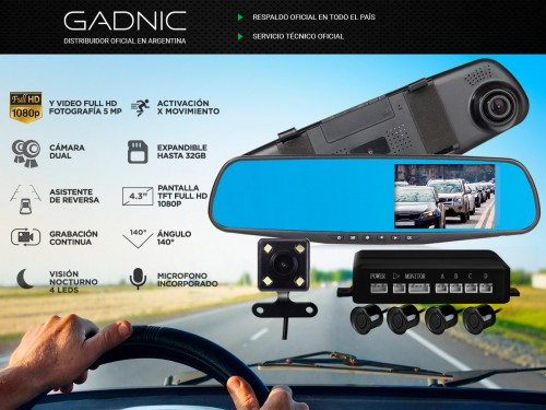 Kit Cámara para Auto GADNIC 1080P + Sensores Para estacionar