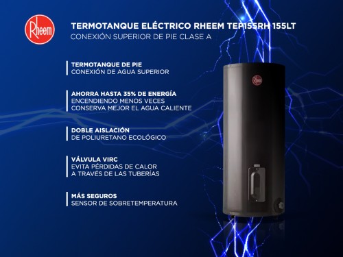 Termotanque Eléctrico Rheem TEP155RH 155Lt Conexión Superior