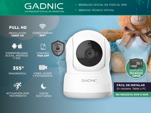 Baby Call Gadnic SX10 IP WiFi P2P Motorizado FULL HD Visión Nocturna