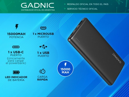 Power Banks Gadnic 15000 mAh Cargador Portable