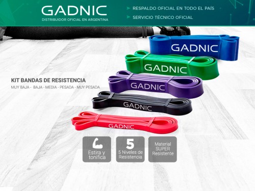Bandas Elásticas Gadnic Kit x5 Isométricas 5 Intensidades Su