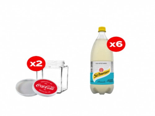Schweppes Sin Azúcar 1.5 L x6 + Frasco Cola-Cola x2