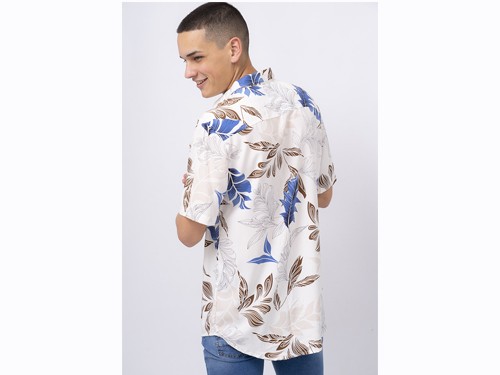 Camisa Fibrana de Hombre Flores 71603 - Tribu de Jah - Colección SS22