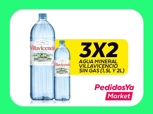 Agua Mineral Villavicencio Sin Gas (1,5l y 2l)