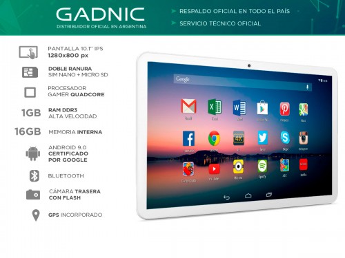 Tablet Gadnic Cygnus 3G Quadcore 16gb 1gb 10" IPS