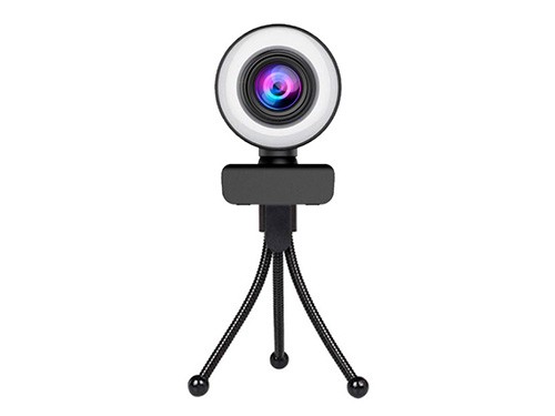 Webcam Camara HD 1080 Luz Led Regulable + trípode