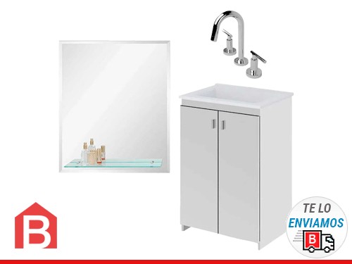 Combo Baño Vanitory + Grifería Lavatorio Estalgrif Thunder + Espejo