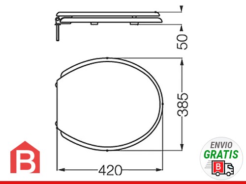 Tapa Asiento Inodoro Blanco Ferrum Atuel/And/Mayo/Flo TFXC