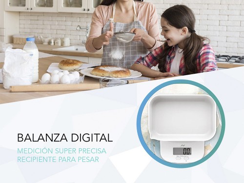 BALANZA DE COCINA + RECIPIENTE NICTOM BC01 DIGITAL ALTA PRECISIÓN