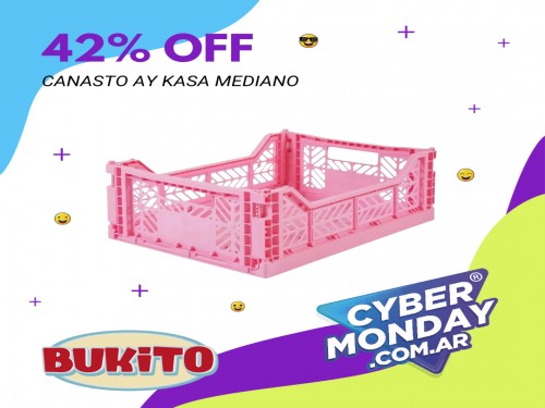 Canasto Ay Kasa Para Organizar Plegable Apilable Mediano