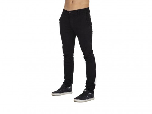 Pantalon Chino Gabardida Elastizada Hombre Negro Wayfarer