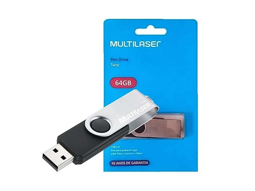 PEN DRIVE MULTILASER TWIST USB 2.0 64GB