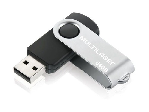 PEN DRIVE MULTILASER TWIST USB 2.0 64GB