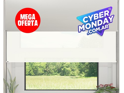 CORTINA ROLLER DOBLE BLACKOUT Y SCREEN 5% BLANCO 1,60 X 2,20