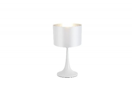 Lámpara de mesa 1xE27 Markas Pallas blanca interior cromo