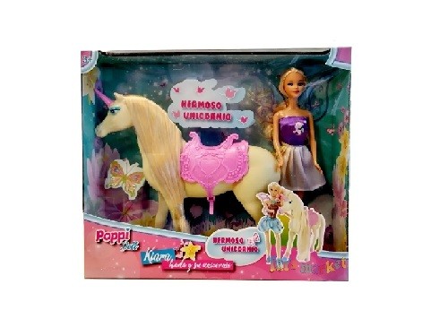 Muñeca Articulada Kiara Hada Y Su Unicornio