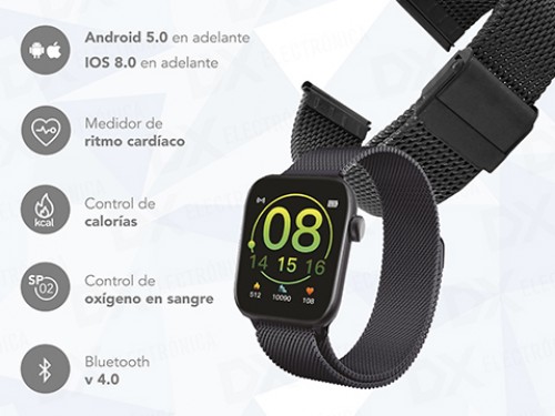 Smartwatch Nictom Nt14 1,75" Notificaciones + Malla Metálica