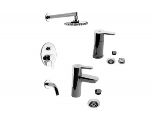 Grifería baño Fv Puelo ducha bañera, Lavatorio pico bajo y bidet
