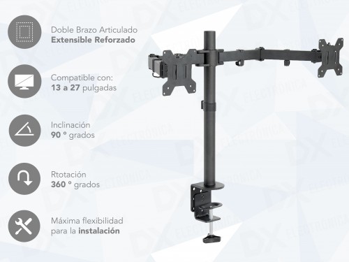 Soporte Nictom Doble Sm04 De Mesa Para Tv/monitor 13 A 27
