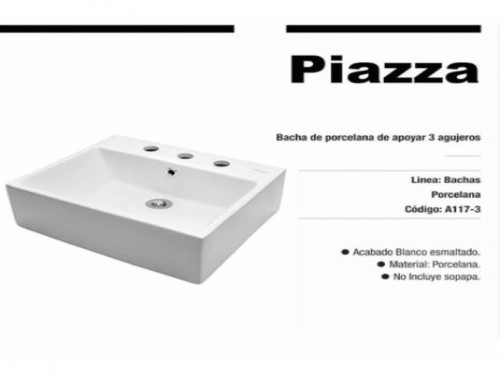 Bacha Apoyo Piazza A117 3 agujeros