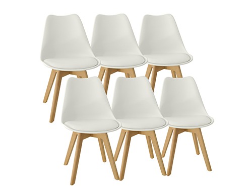 Set x6 Sillas de Comedor Tulip Diseño Nórdico