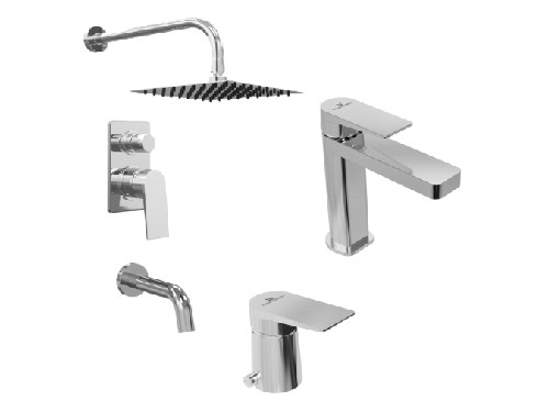 Juego de griferia baño completo hidromet raptor lav bajo