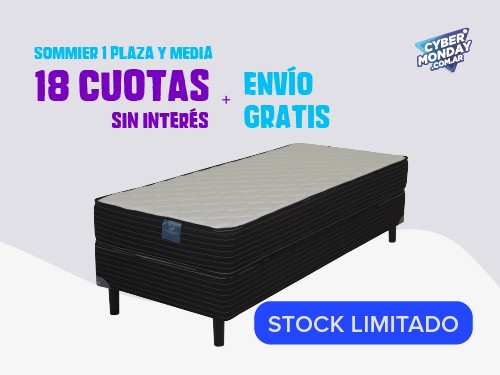 Sommier 1 plaza y 1/2 Alta densidad Foam center 90x190