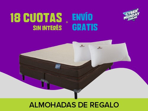 Somier king size Donatello 180x200 + 2 almohadas de regalo