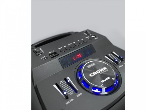 BAFLE ATOMIC 6.5 2X6.5" BLUETOOTH LED FM BATERIA CROWN MUSTANG