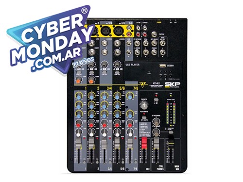 CONSOLA MIXER SKP VZ 8.2 USB 8 CANALES - EFECTOS