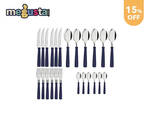 Set Juego 24 Cubiertos Mango Plastico New Kolor Tramontina