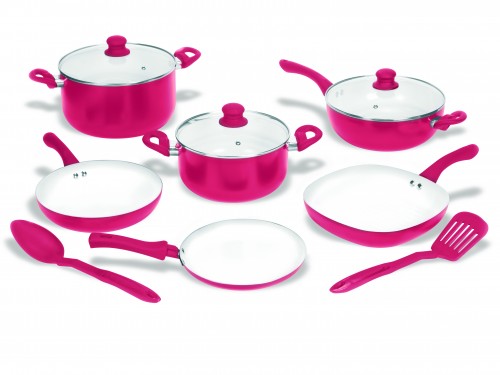 SET BATERÍA CAROL 9 PZAS CERÁMICA ANTIADHERENTE + 2 UTENSILIOS - CAROL