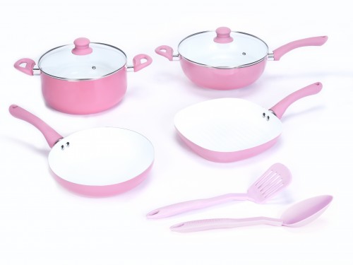 SET BATERÍA CAROL 6 PZAS CERAMICA ANTIADHERENTE + 2 UTENSILIOS - CAROL