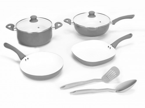 SET BATERÍA CAROL 6 PZAS CERAMICA ANTIADHERENTE + 2 UTENSILIOS - CAROL