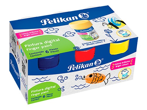Pintura para dedos Pelikan (6 unidades)