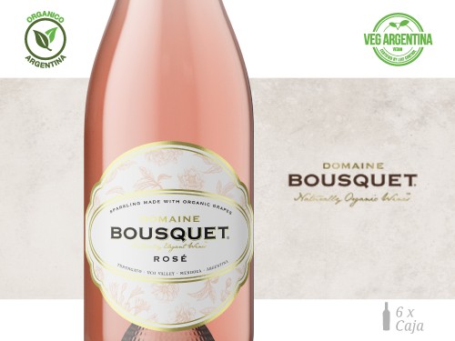 Vino Espumante Charmat Rose Brut Organico 6 x750ml. Domaine Bousquet