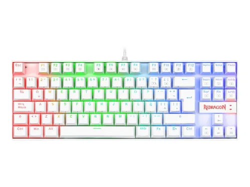 Teclado Redragon K552 Kumara RGB ES Blanco Blue Switch