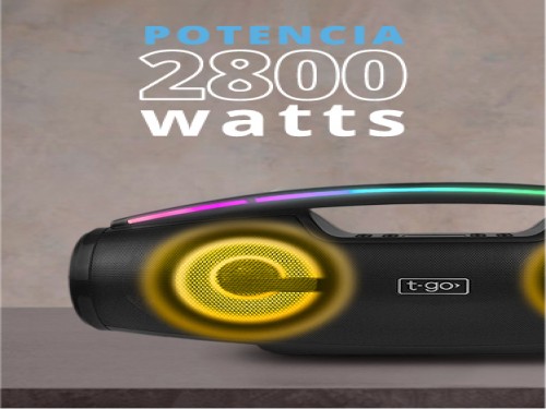 Parlante Portátil Bluetooth T-GO Radio FM Luces Potencia 2800wts