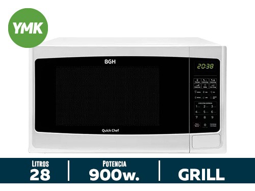 Microondas Grill BGH Quick Chef B228DB9 blanco 28L