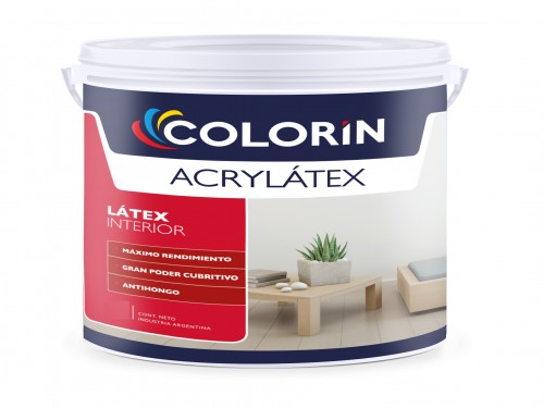 Látex para interior Acrylatex blanco mate 20 lts Colorín