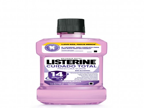 Enjuague bucal Listerine cuidado total frescura suave 500ml